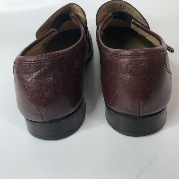 French Shriner Mens Shoes Size 10M Burgundy Leather Tassel Loafers F41174 main image 6